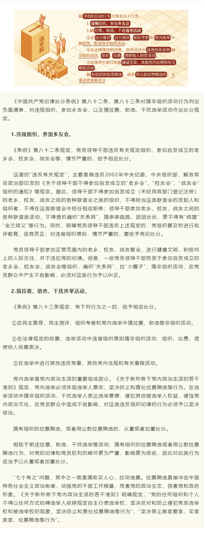党纪学习教育·每日一课㉙丨搞非组织活动的处分规定.png